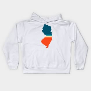 New Jersey State Retro Map Kids Hoodie